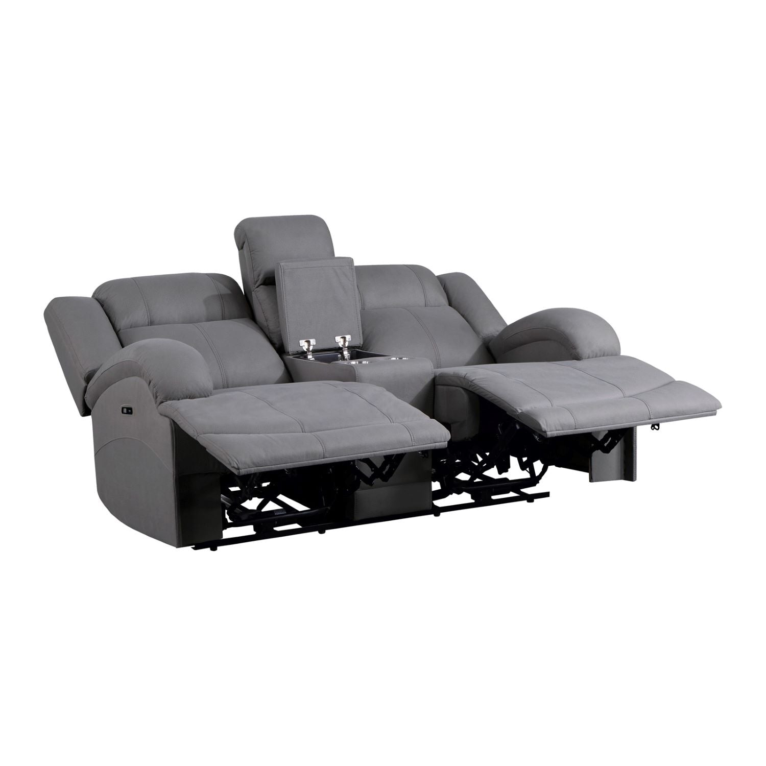 Camryn II Grey Soft Polished Microfiber Fabric Power Recliner Set 99207