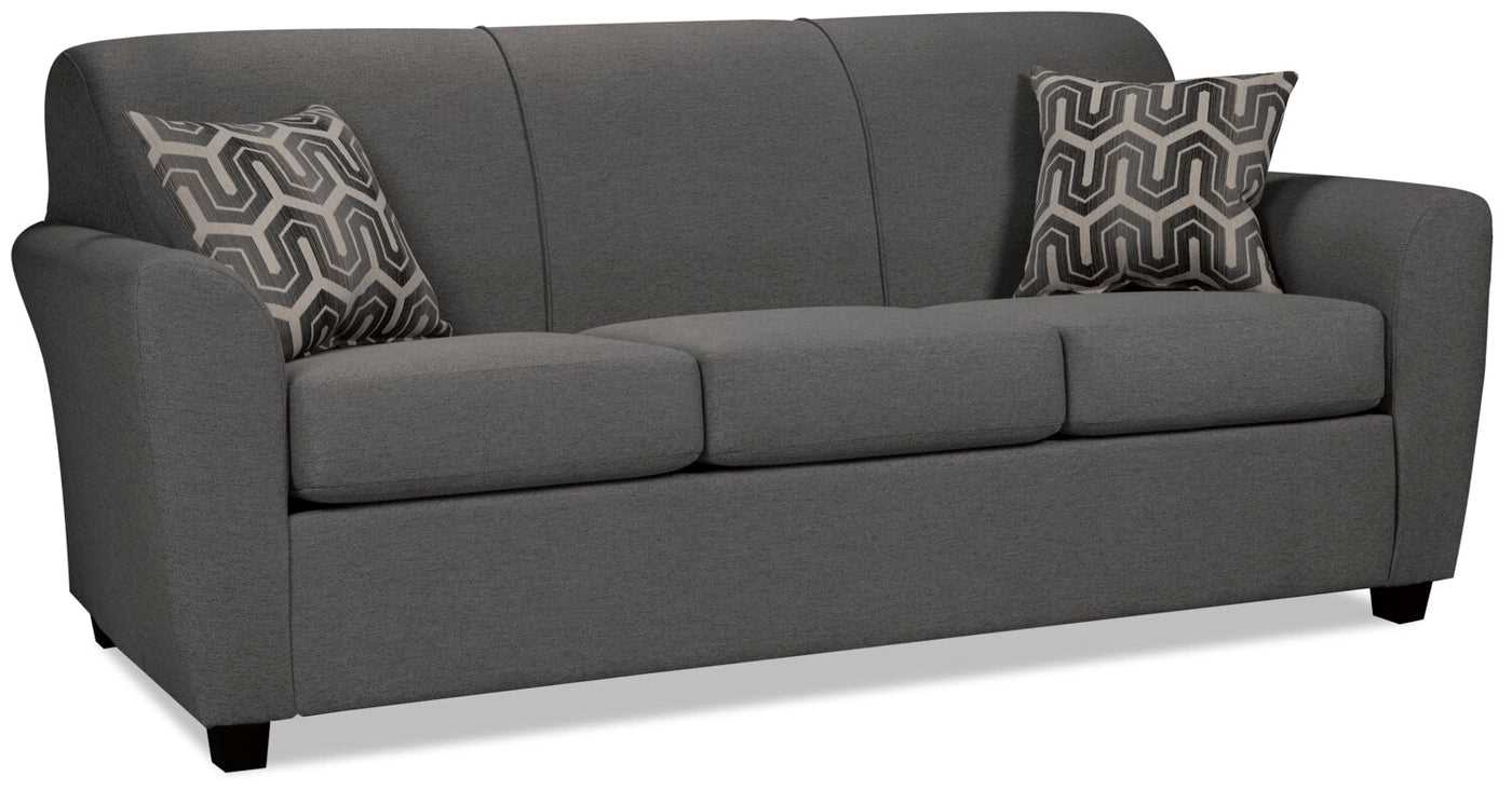 Canadian Made Fabric 2PC Sofa Set Dark Grey 5005