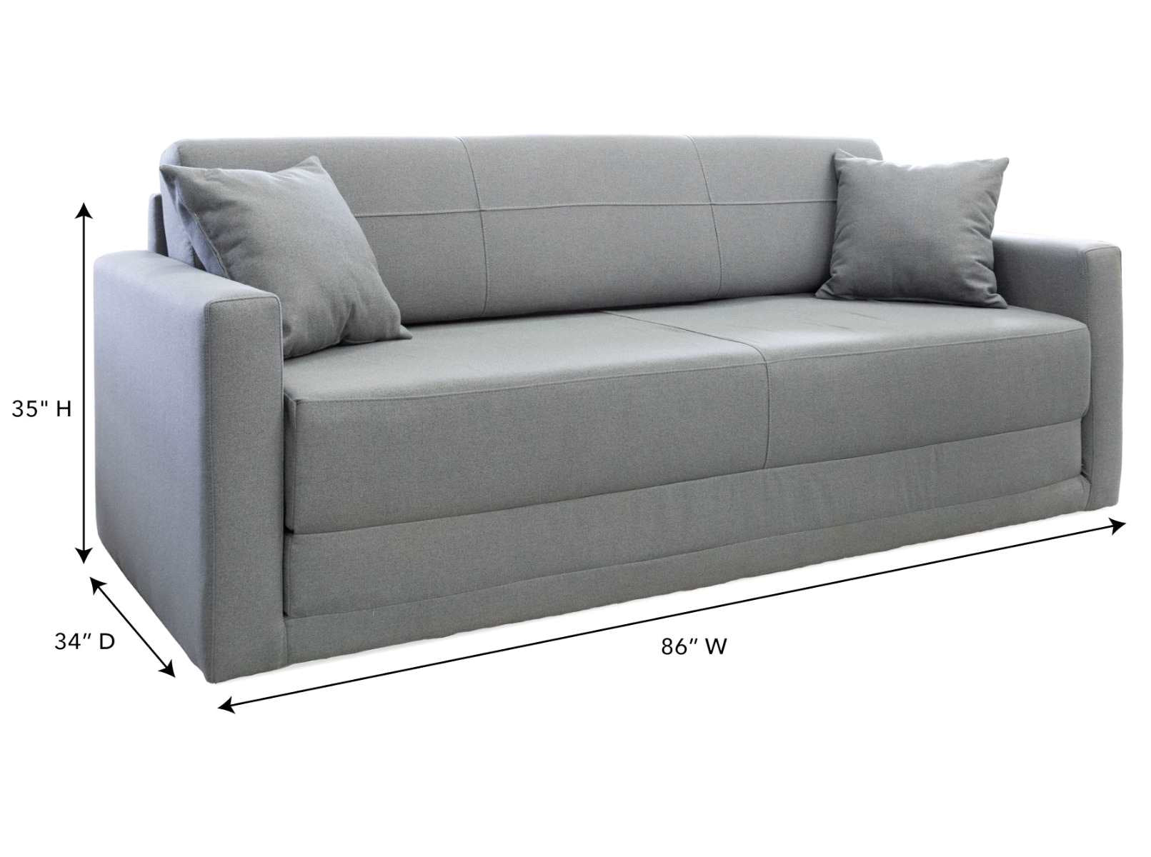 Canadian Made Queen Sofa Bed Pony Grey 2393