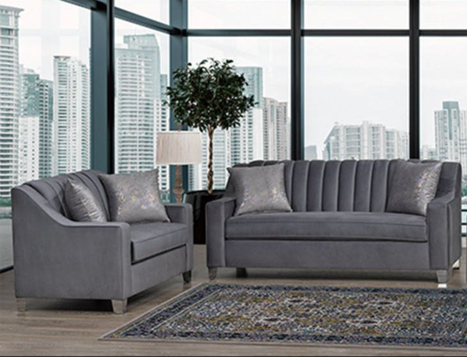 Canadian Made Velva Grey Sofa Set 2241