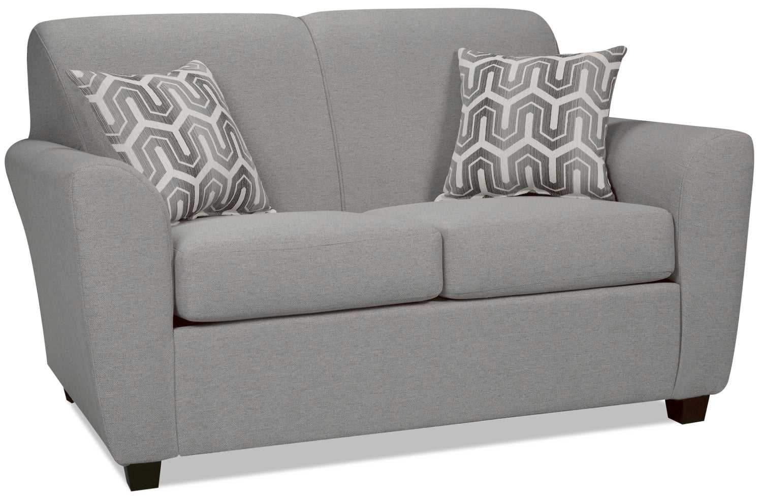 Canadian Made Fabric 2PC Sofa Set Light Grey 5005