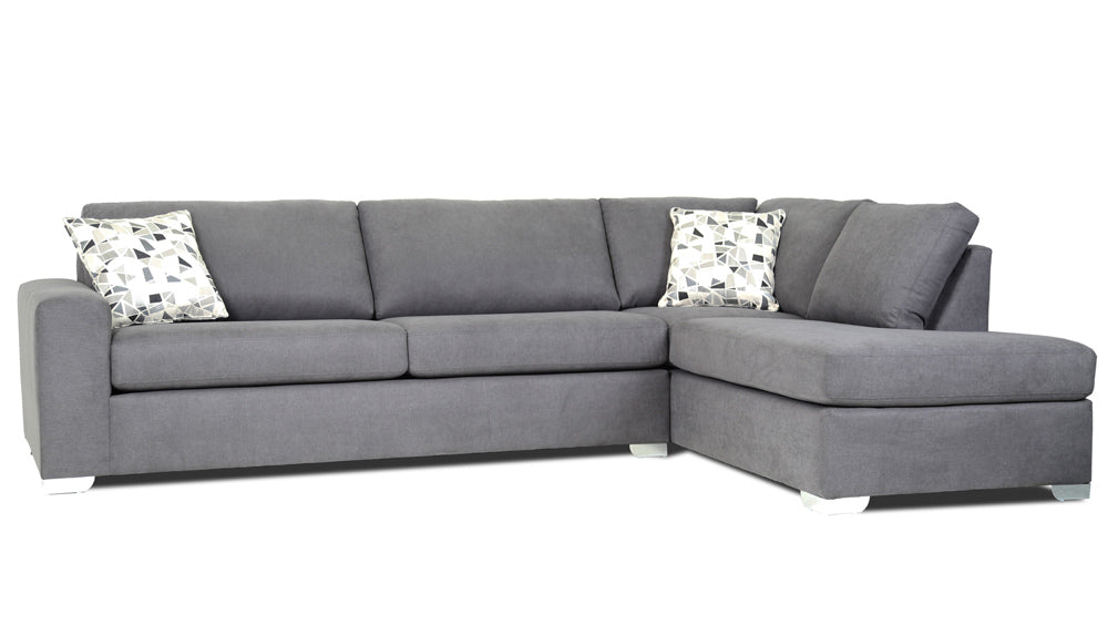 Canadian Made Fabric Sectional Sofa Grey 1257