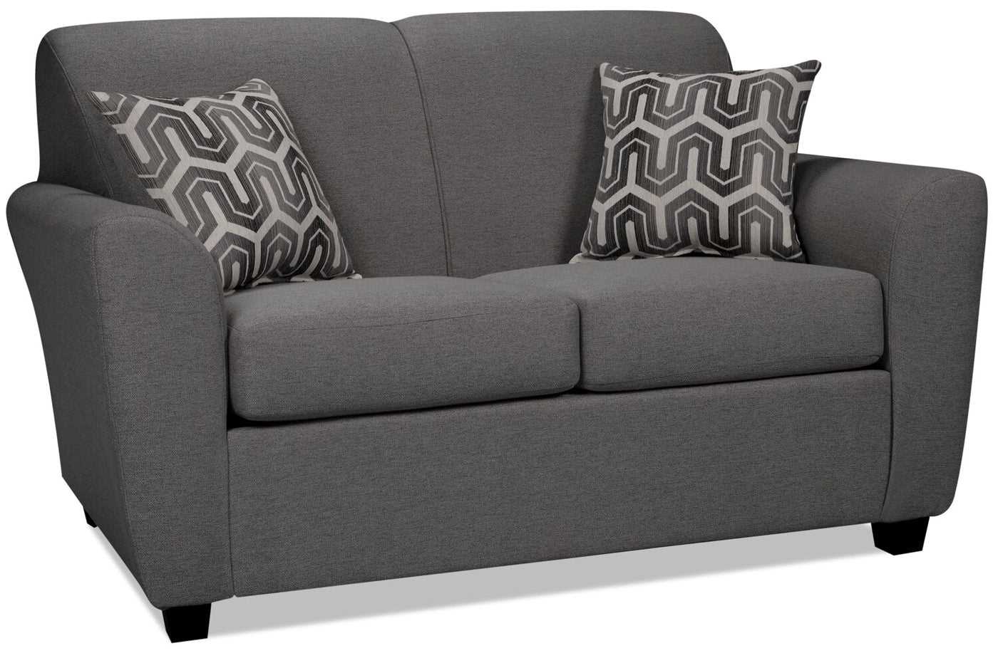 Canadian Made Fabric Loveseat Dark Grey 5005