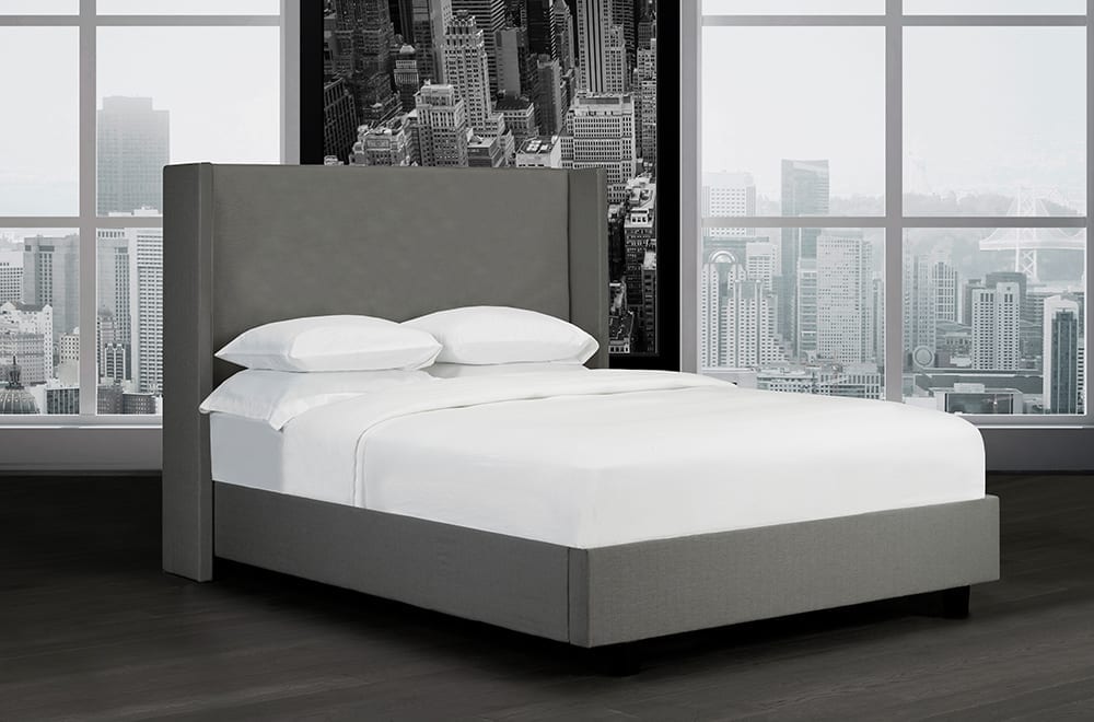 Canadian Made Platform Bed with Wings Charcoal R 152