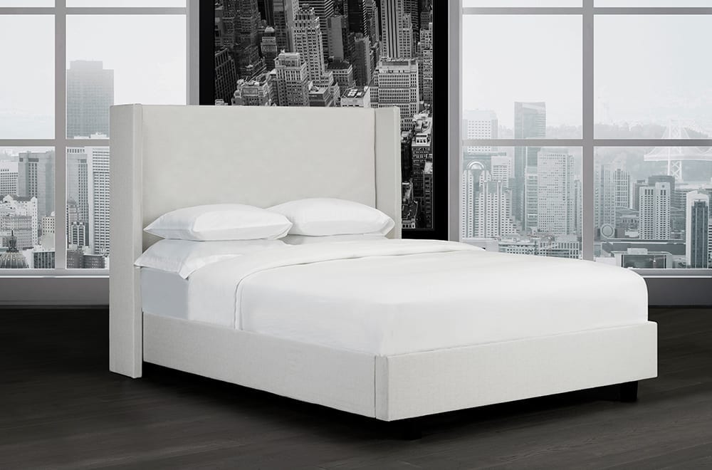 Canadian Made Platform Bed with Wings Off White R 152