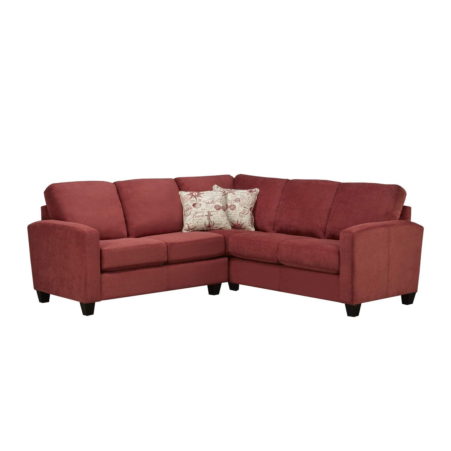 Sedona Canadian Made Fabric Sectional Sofa Poppy Red 9975