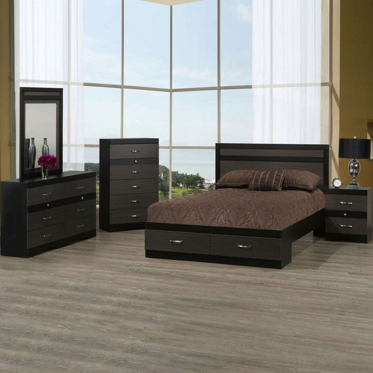 Canadian Made Black/Tuxedo Wooden Beds A9