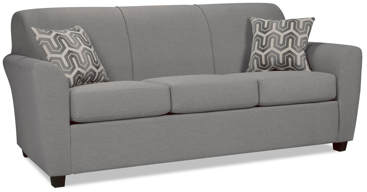 Canadian Made Fabric 2PC Sofa Set Light Grey 5005