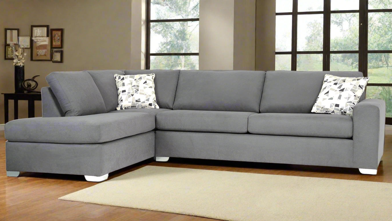 Canadian Made Fabric Sectional Sofa Grey 1257