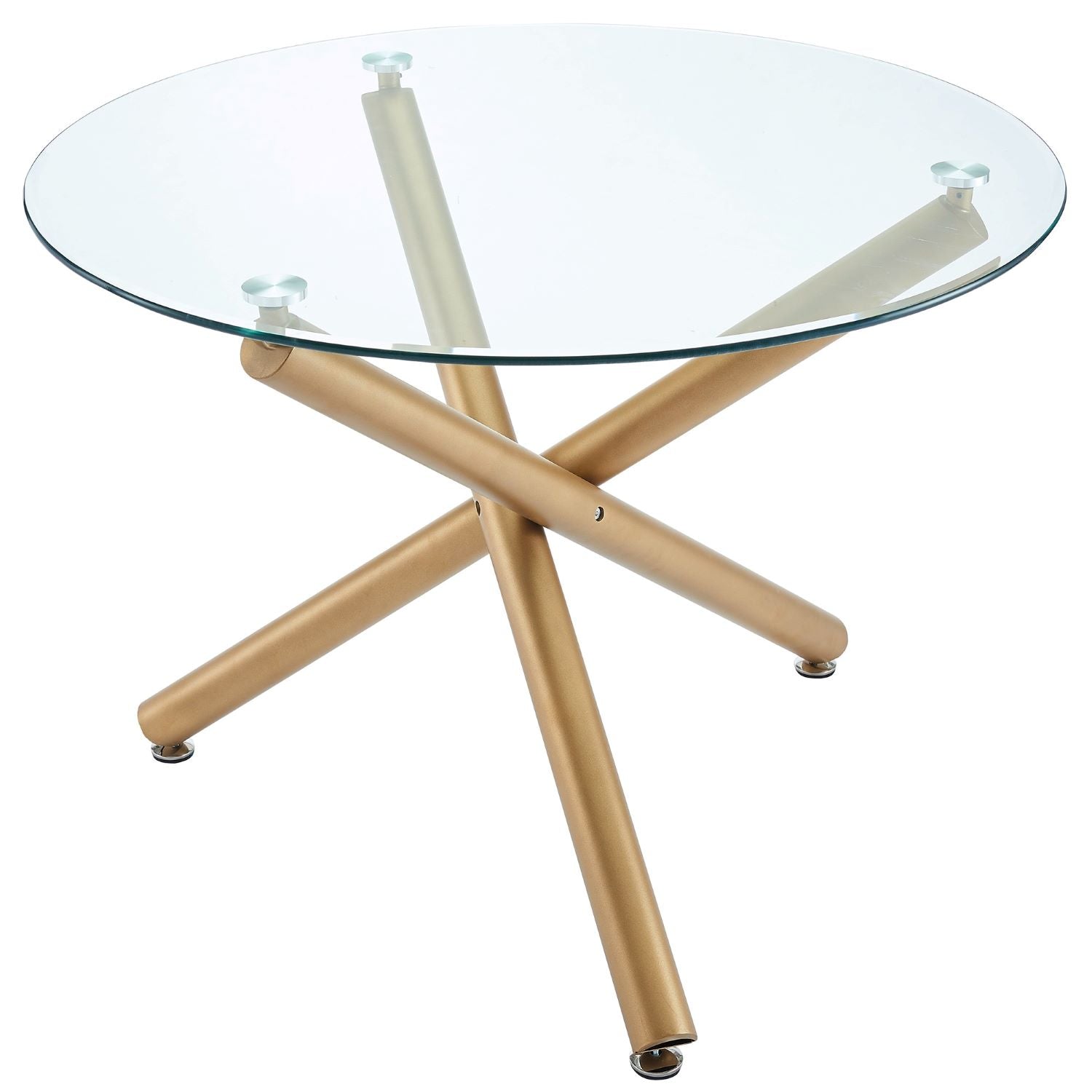 Carmilla / Brixx 5pc Dining Set in Aged Gold with Black Chair 207-353_083BLK