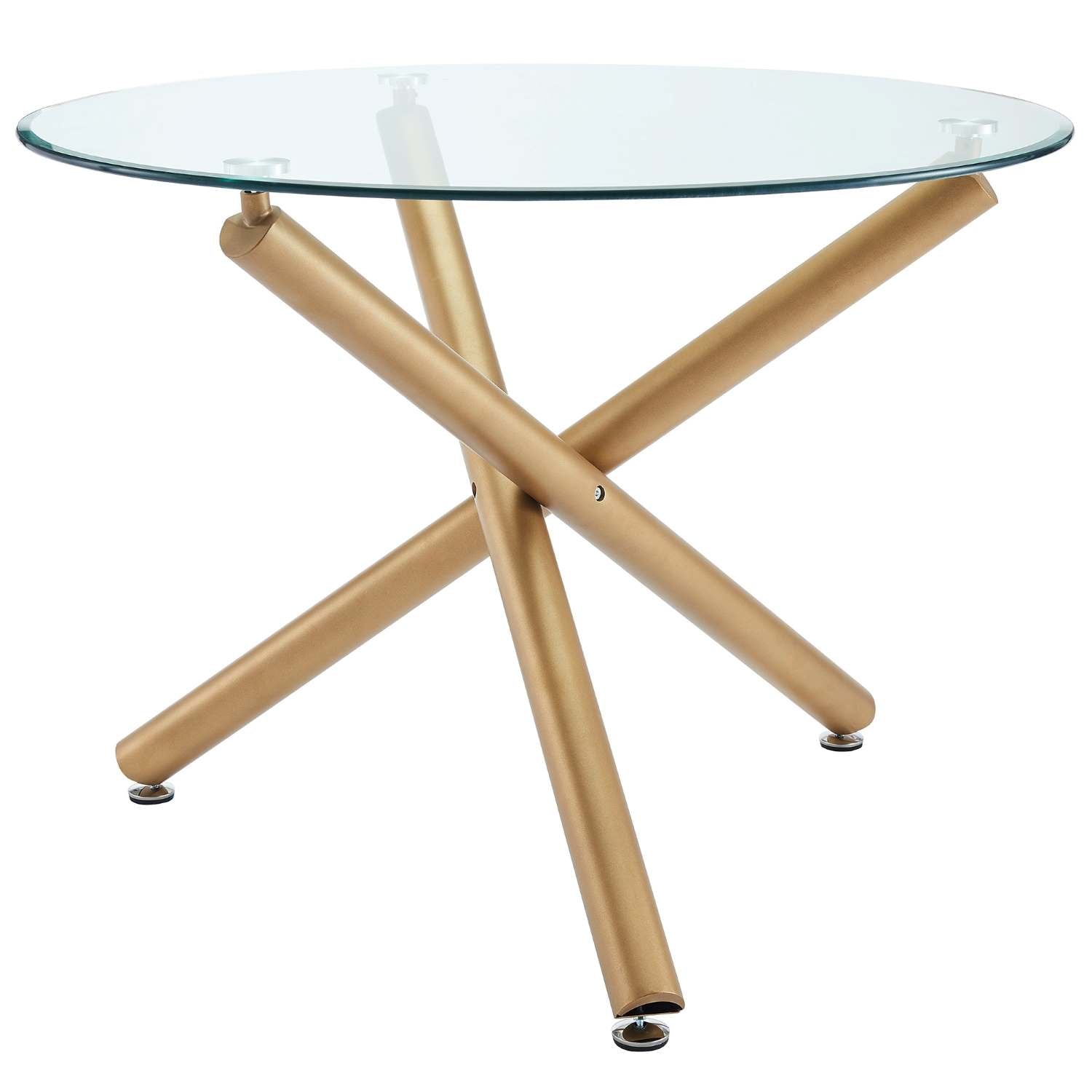 Carmilla / Brixx 5pc Dining Set in Aged Gold with Black Chair 207-353_083BLK