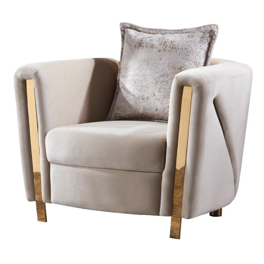 chanelle sofa set cream chair