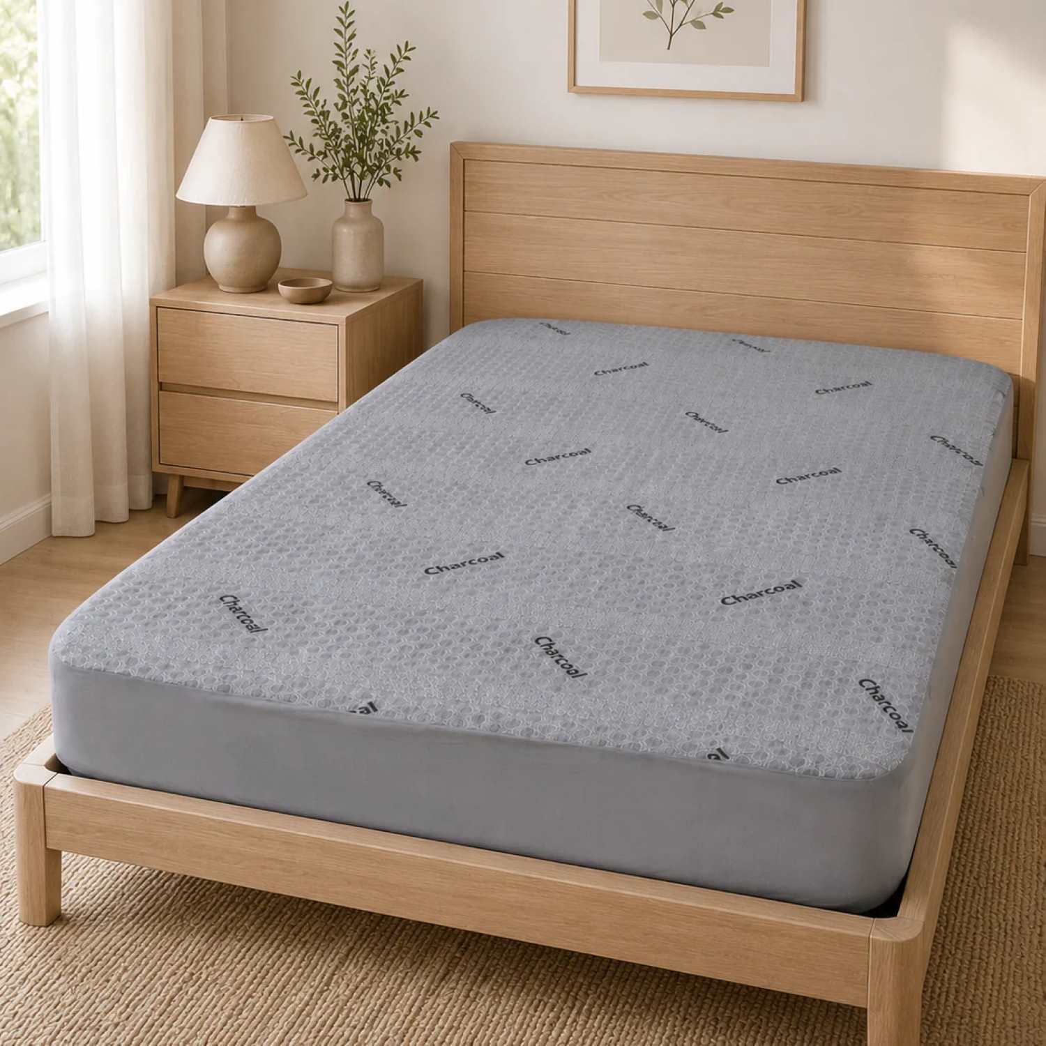 Charcoal Waterproof Mattress Protector PZ-MPCHA