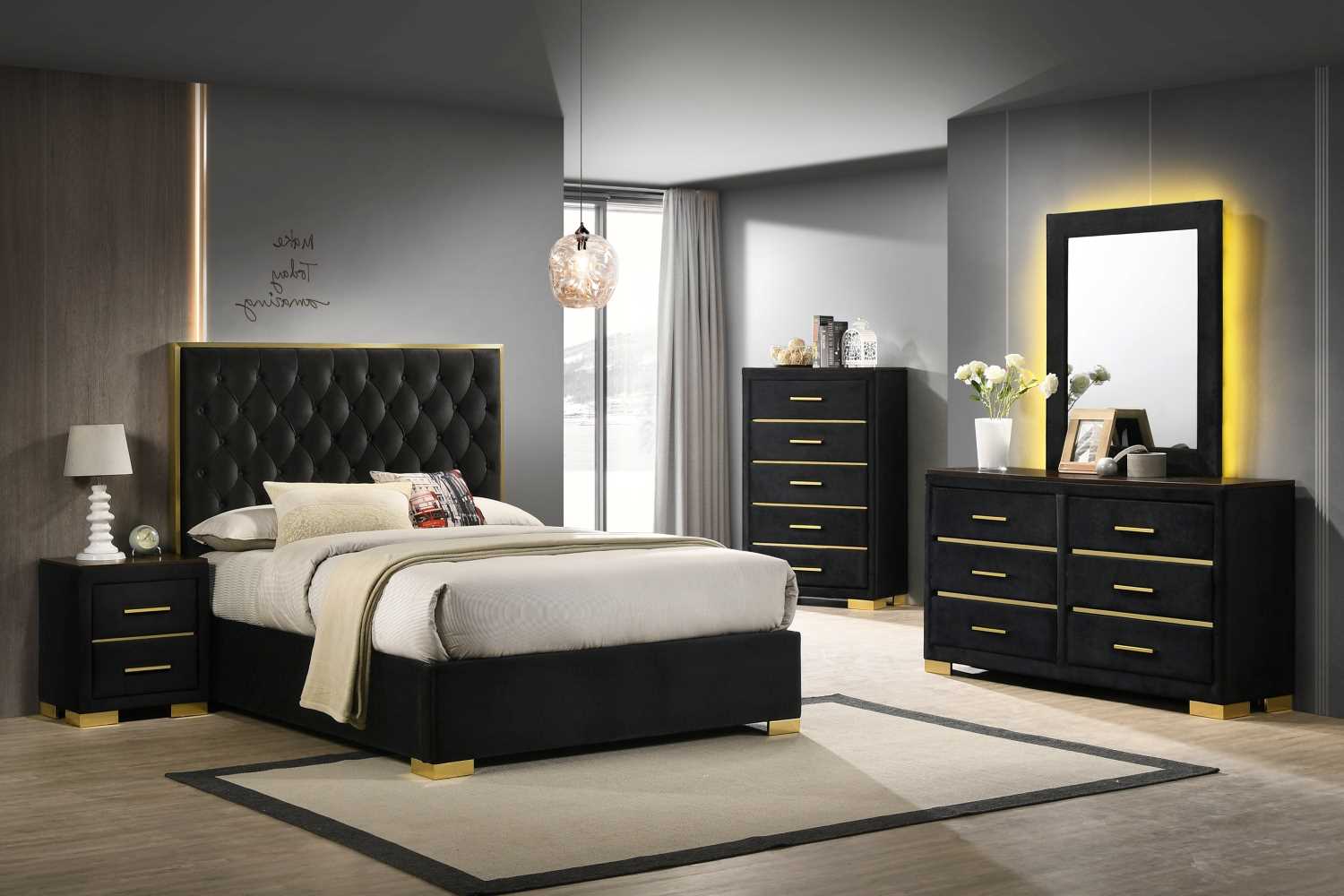 Chloe Bedroom Collection Black IF-100