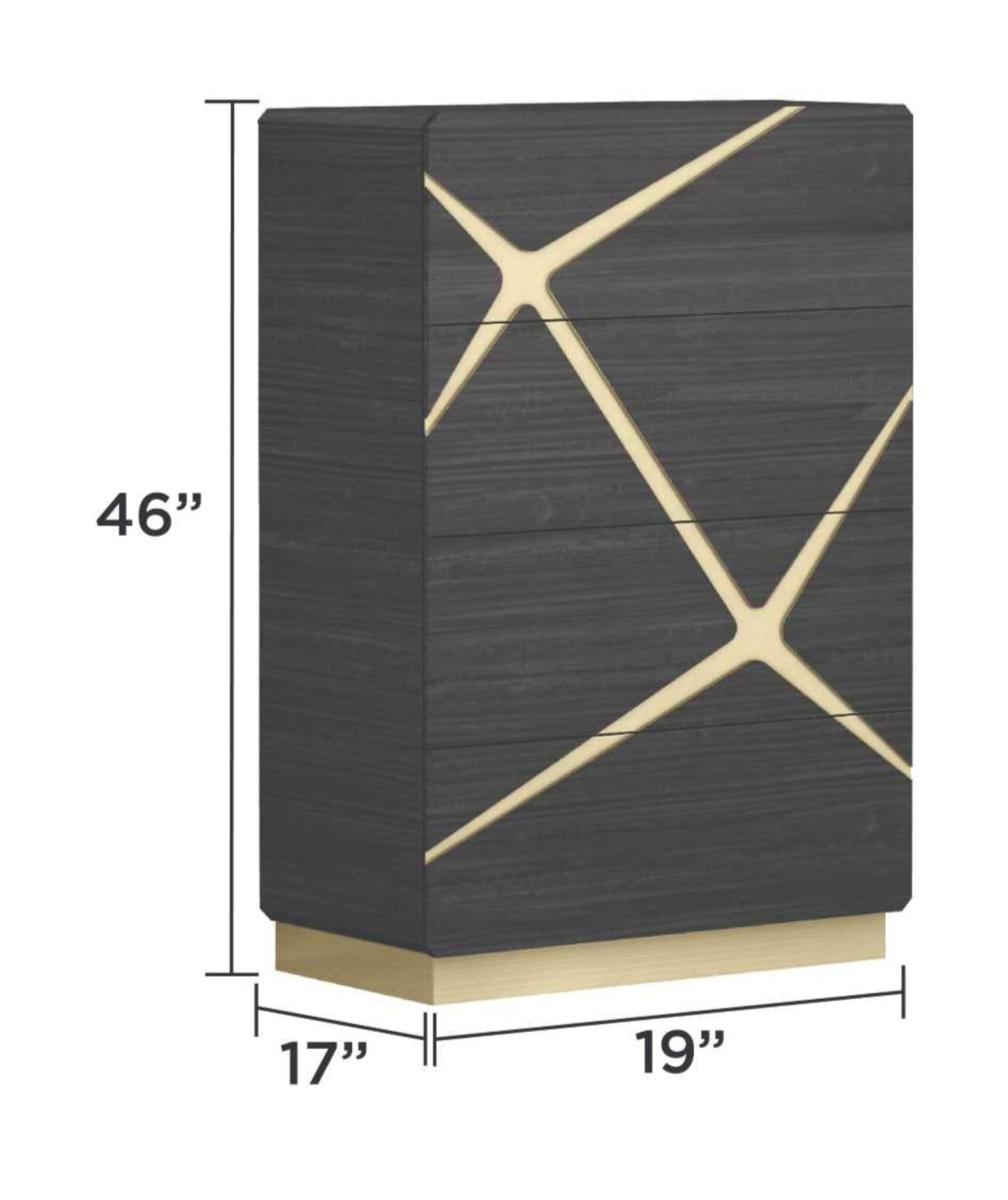 Chole Grey Lacquer 4 Drawer Chest 1681