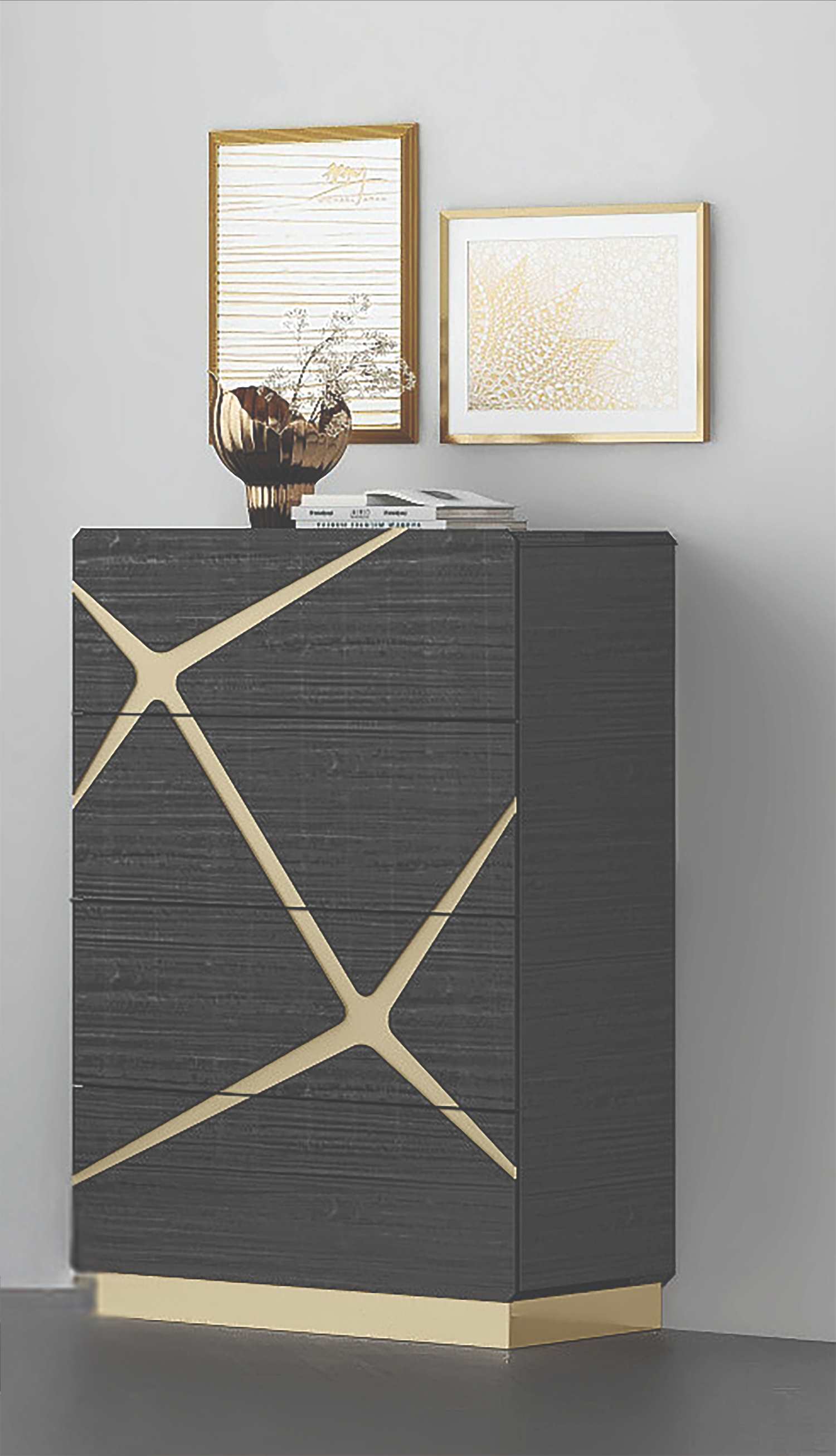 Chole Grey Lacquer 4 Drawer Chest 1681