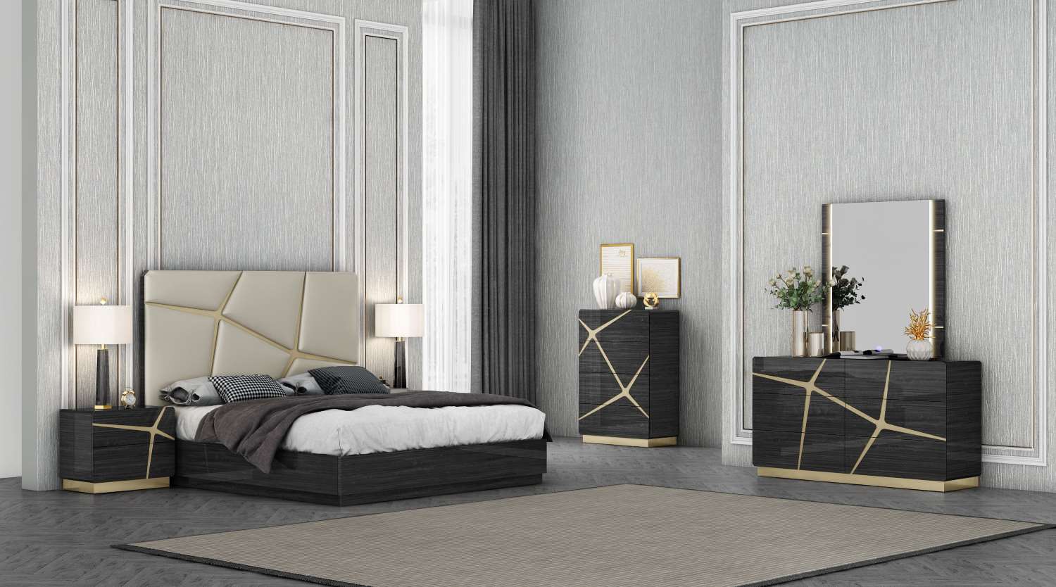 Chole Grey Lacquer 4 Drawer Chest 1681