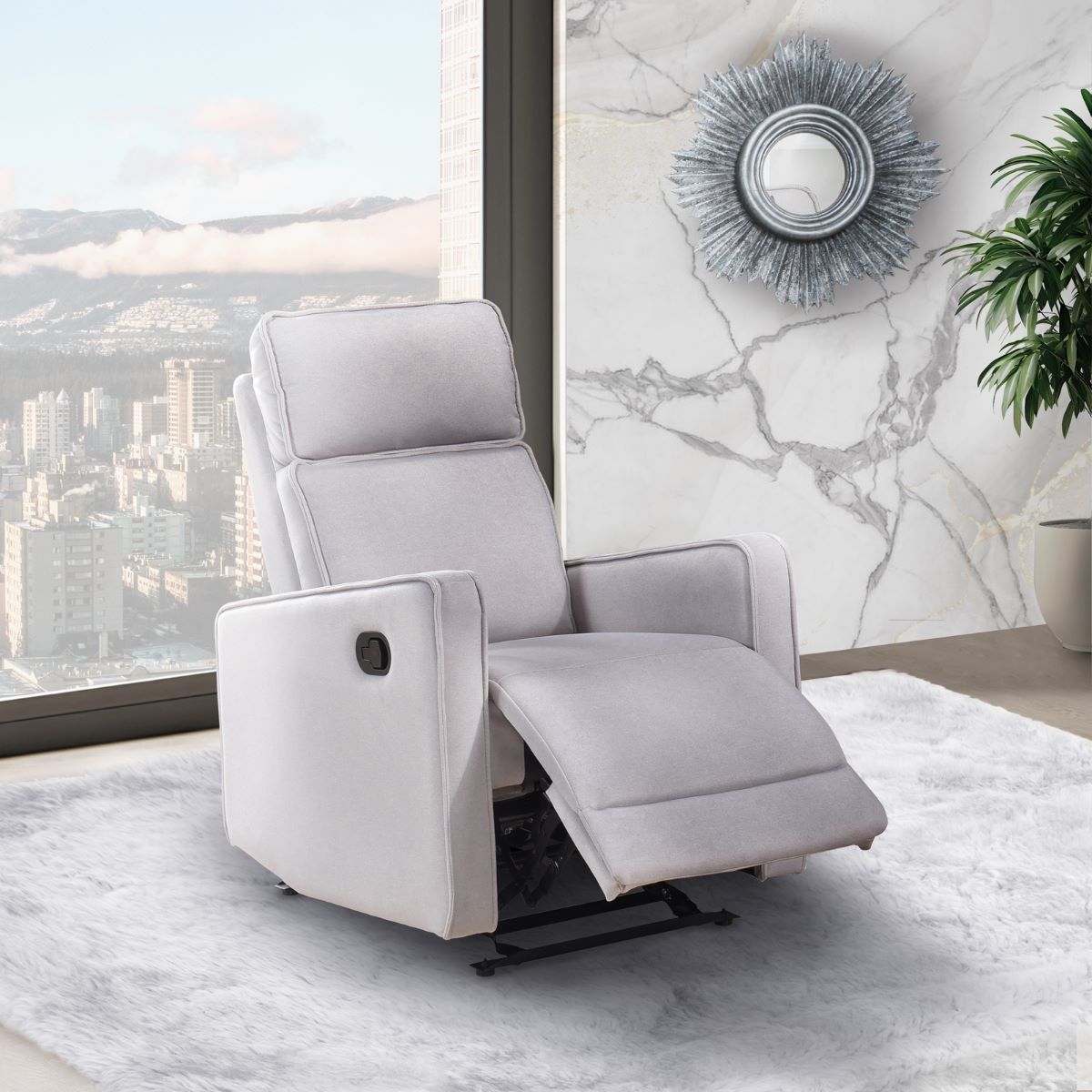 Chryse Manual Glider Recliner Chair Beige 99028