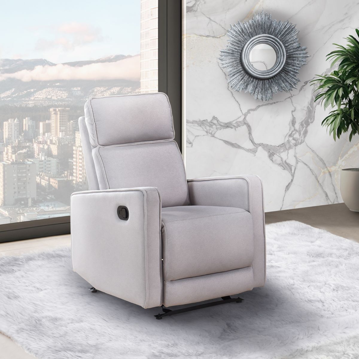 Chryse Manual Glider Recliner Chair Beige 99028