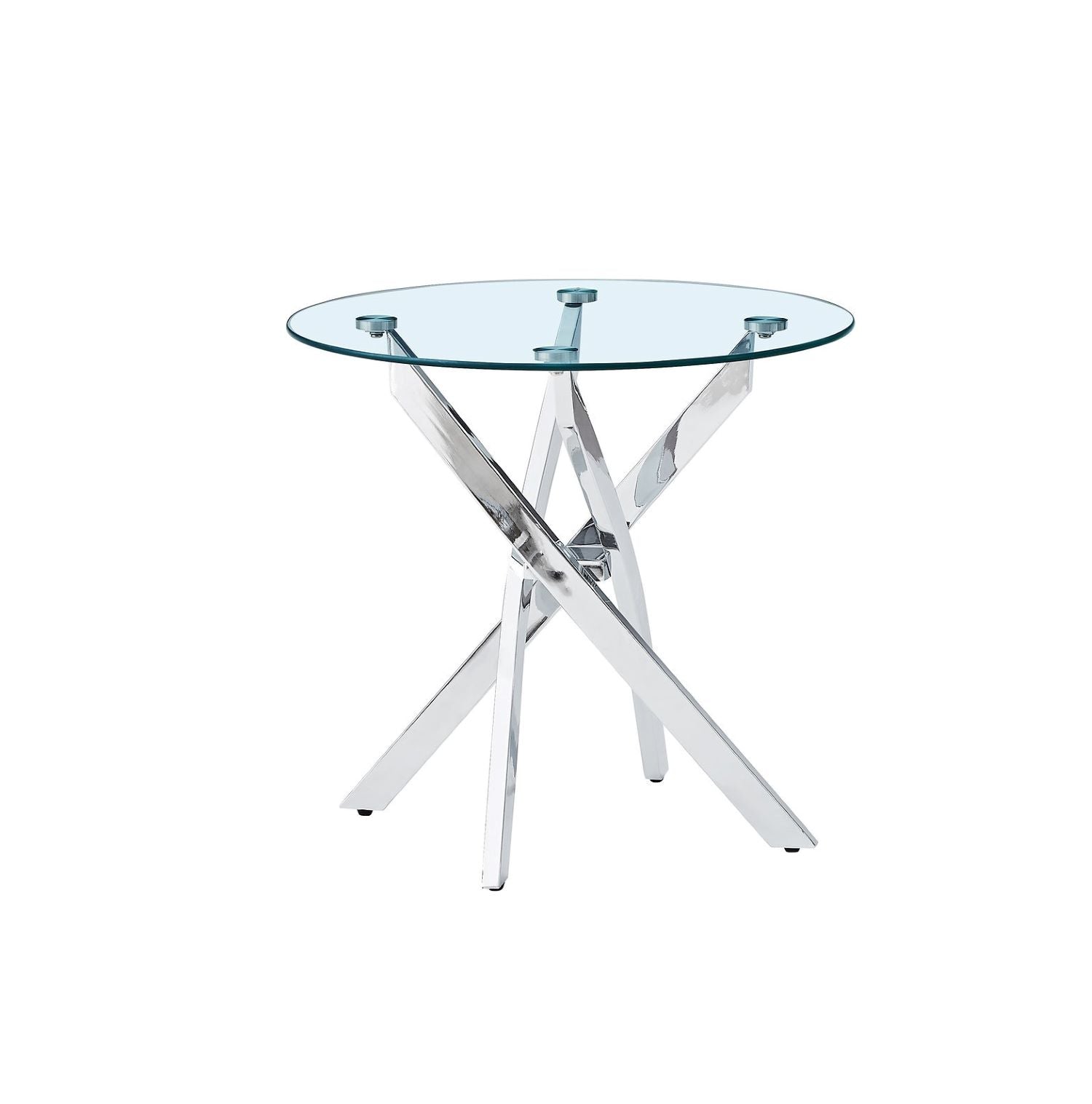 Clear Tempered Glass Top Coffee Table Set with Chrome Base 2650