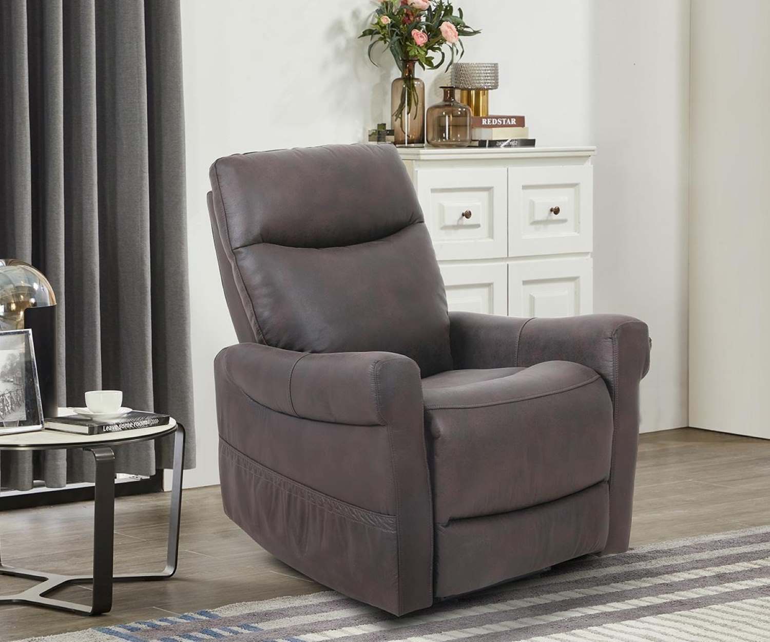 Cleo Dark Brown Remote Control Power Lift Chair 70876DBR