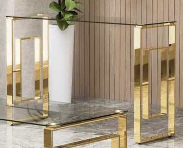 Glass Sofa Table With Gold Legs 5017