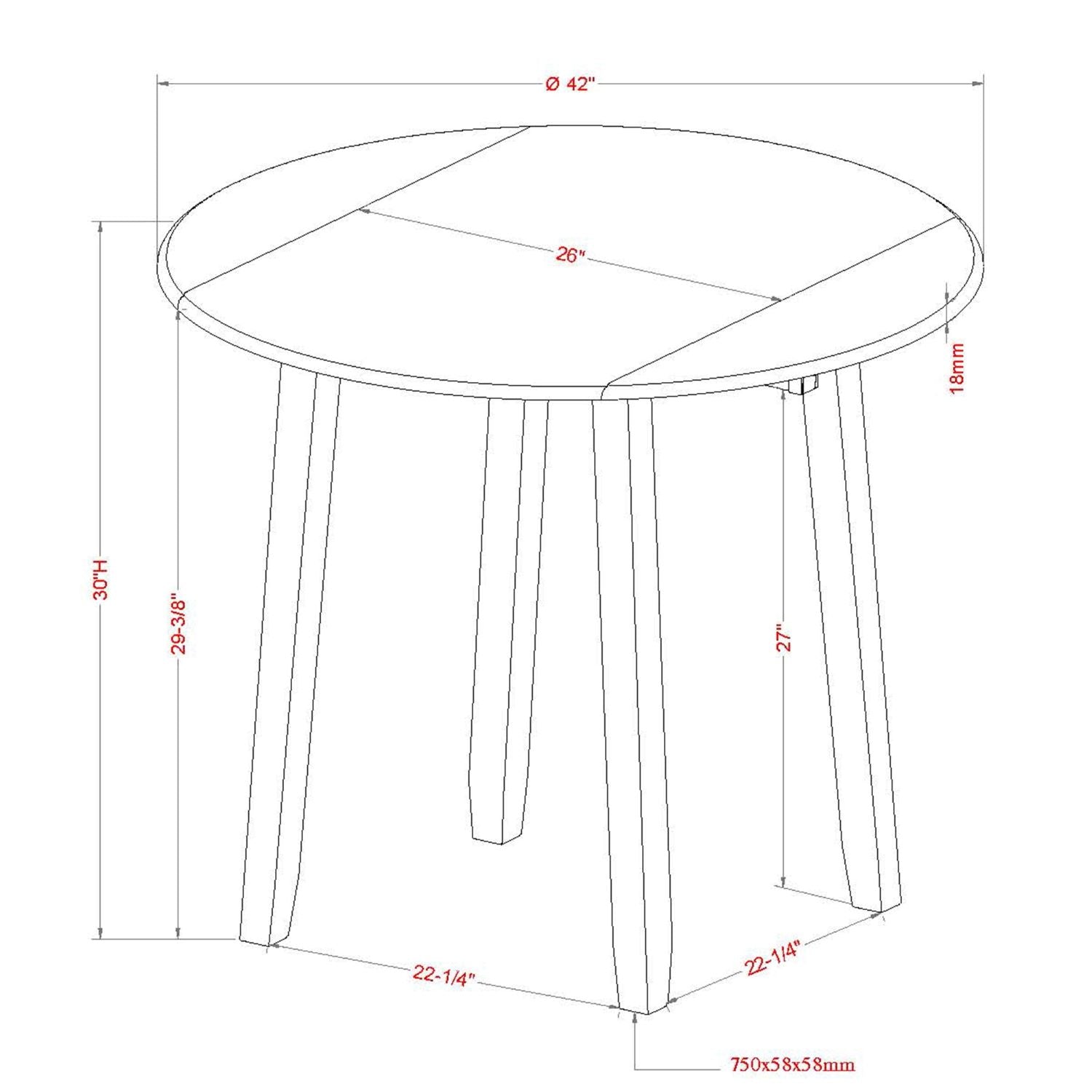 Conrad / Brixx 5pc Drop-leaf Design Dining Set in Black 207-863BLK_083BLK