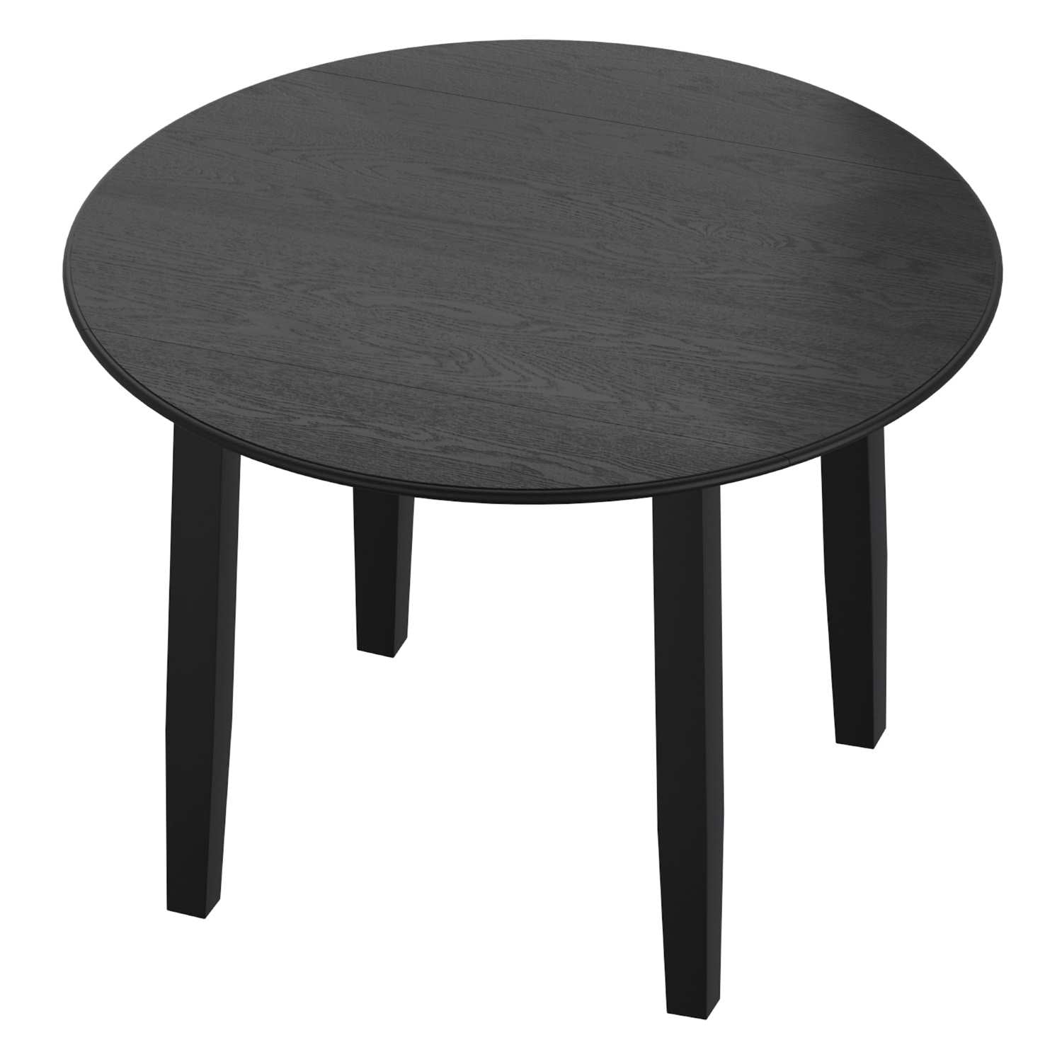 Conrad Wooden Drop-leaf Dining Set in Black 207-863BLK_5PC