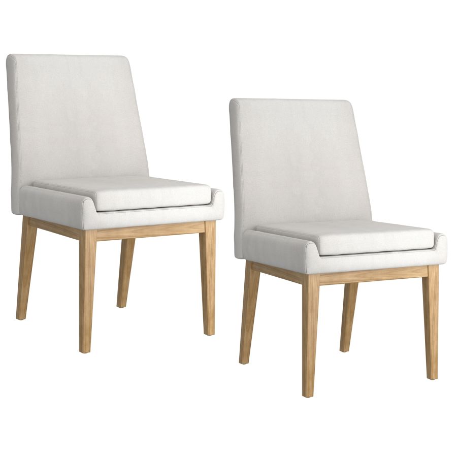 Cortez Dining Chair, Set of 2, in Beige Fabric and Natural  202-081