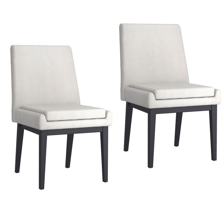 Cortez Dining Chair, Set of 2, in Beige Fabric and Black 202-081