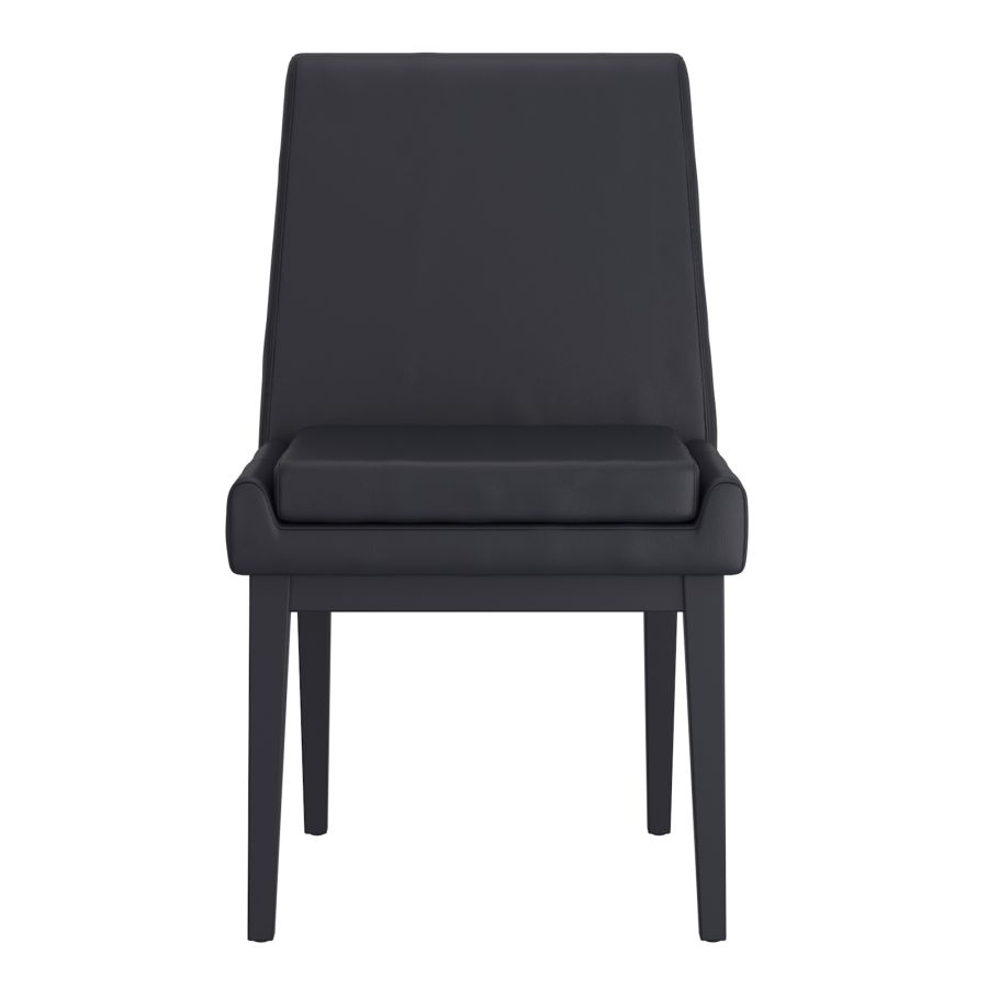 Cortez Dining Chair, Set of 2, in Black Faux Leather and Black  202-081