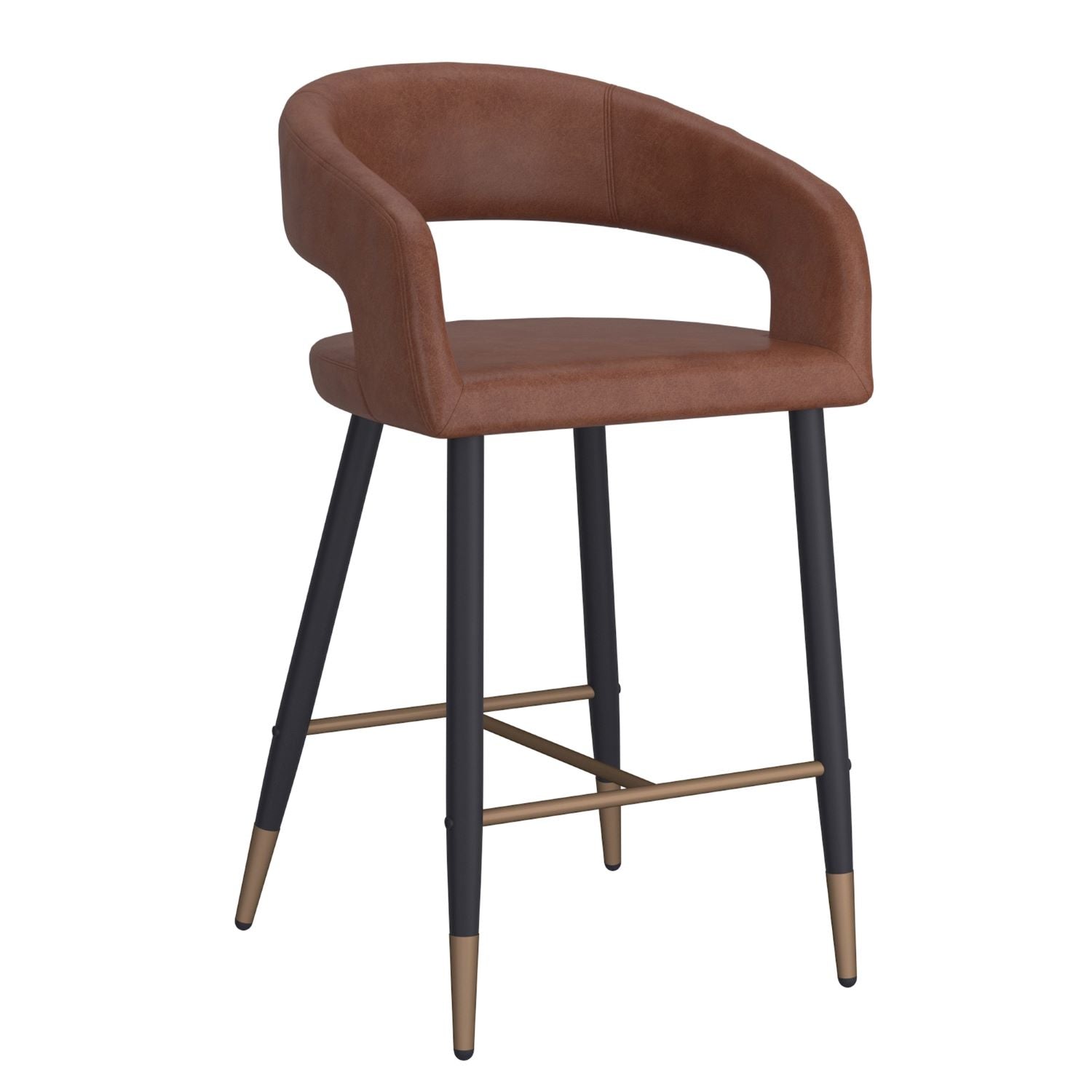 Crimson 26" Counter Stool, Set of 2, in Saddle & Black 203-096SD