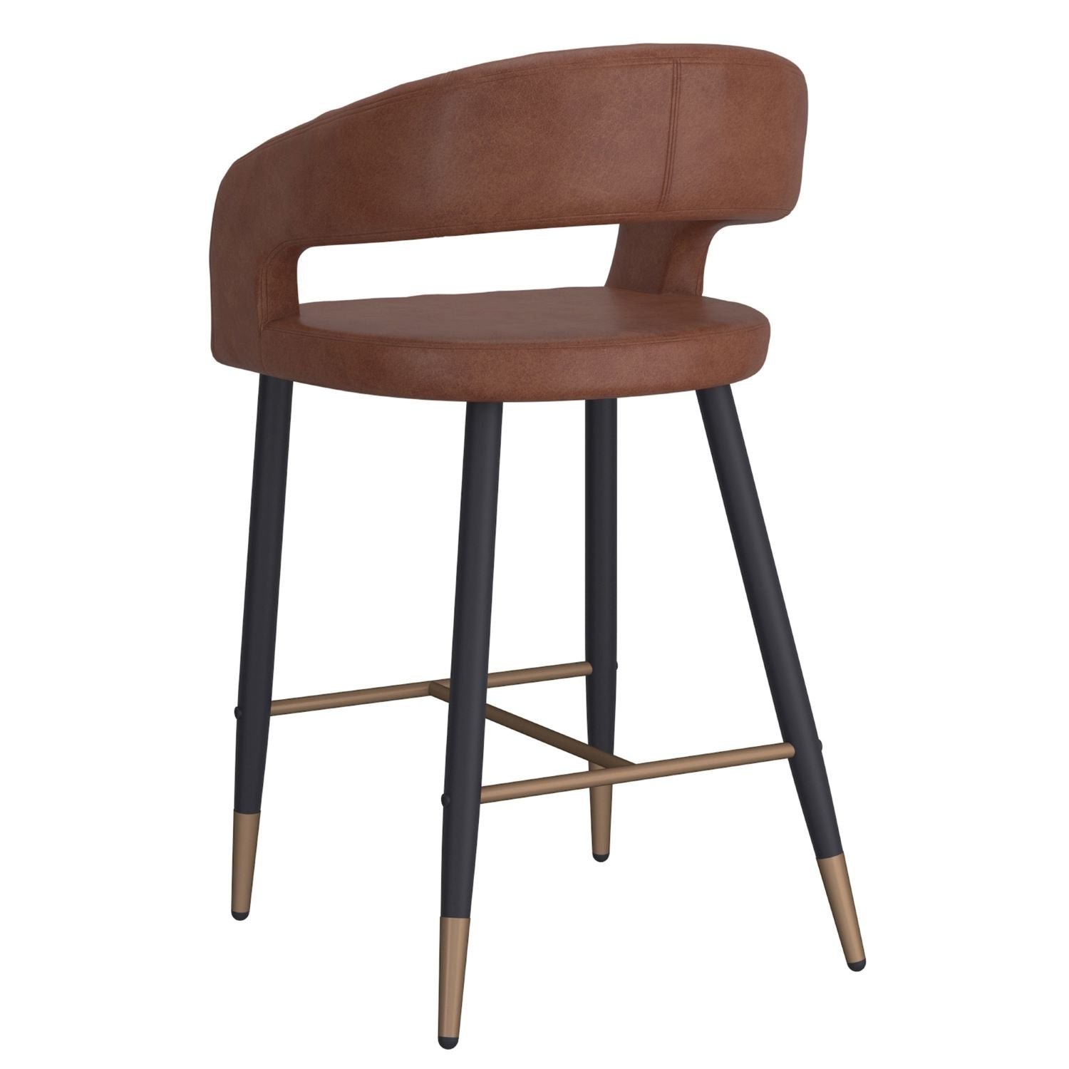 Crimson 26" Counter Stool, Set of 2, in Saddle & Black 203-096SD