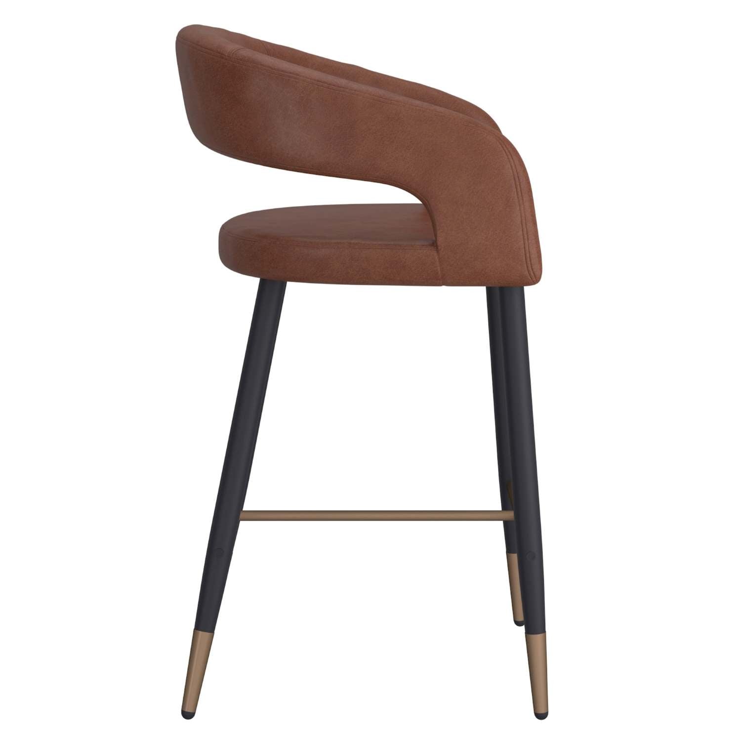 Crimson 26" Counter Stool, Set of 2, in Saddle & Black 203-096SD