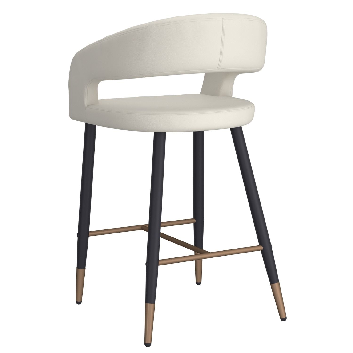 Crimson 26" Counter Stool, Set of 2, in Beige & Black 203-096BEG