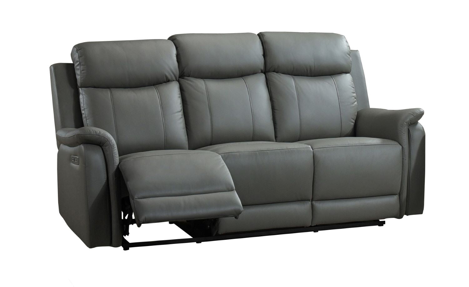 Cyrus Top Grain Leather Power Reclining Sofa Set Grey 99840