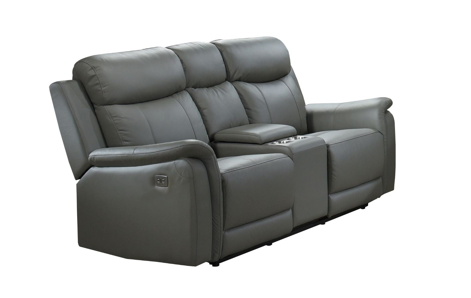Cyrus Top Grain Leather Power Reclining Sofa Set Grey 99840