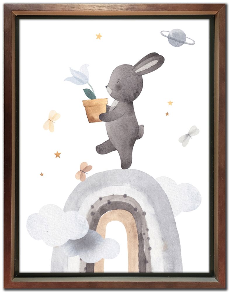 Bear / Bunny Rainbow 2 PC canvas art