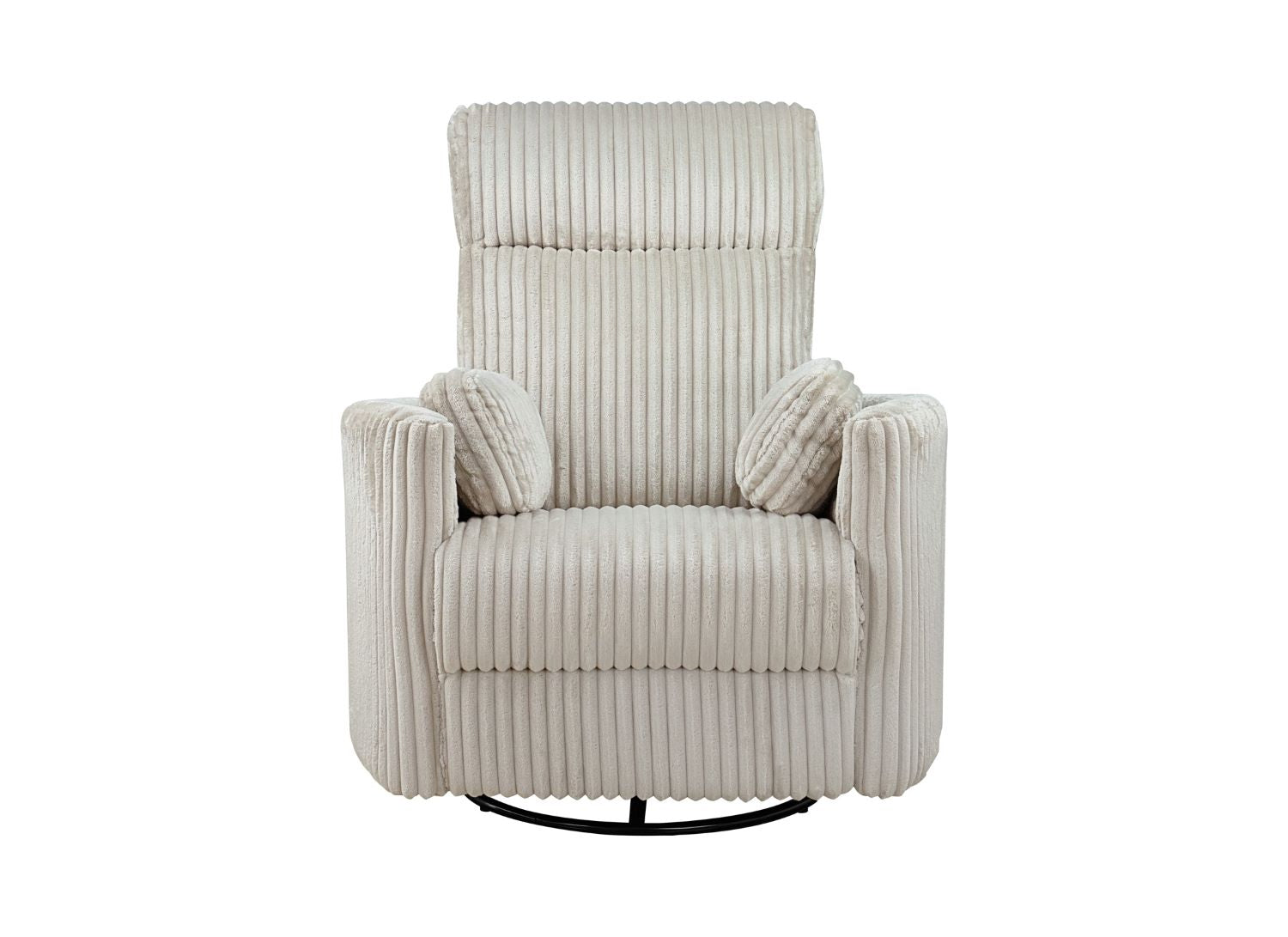 Dancy Corduroy Fabric Swivel Glider Recliner Ivory 99615