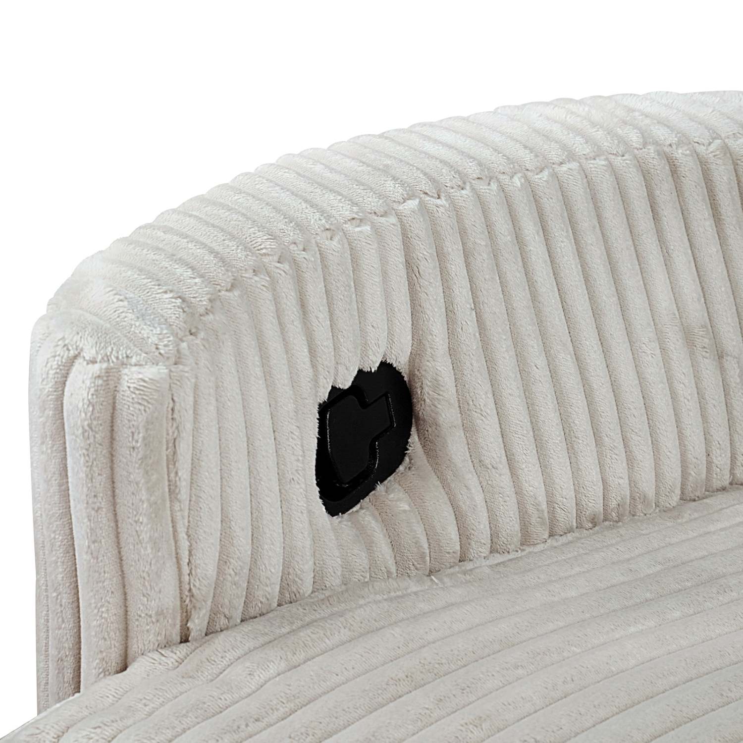 Dancy Corduroy Fabric Swivel Glider Recliner Ivory 99615