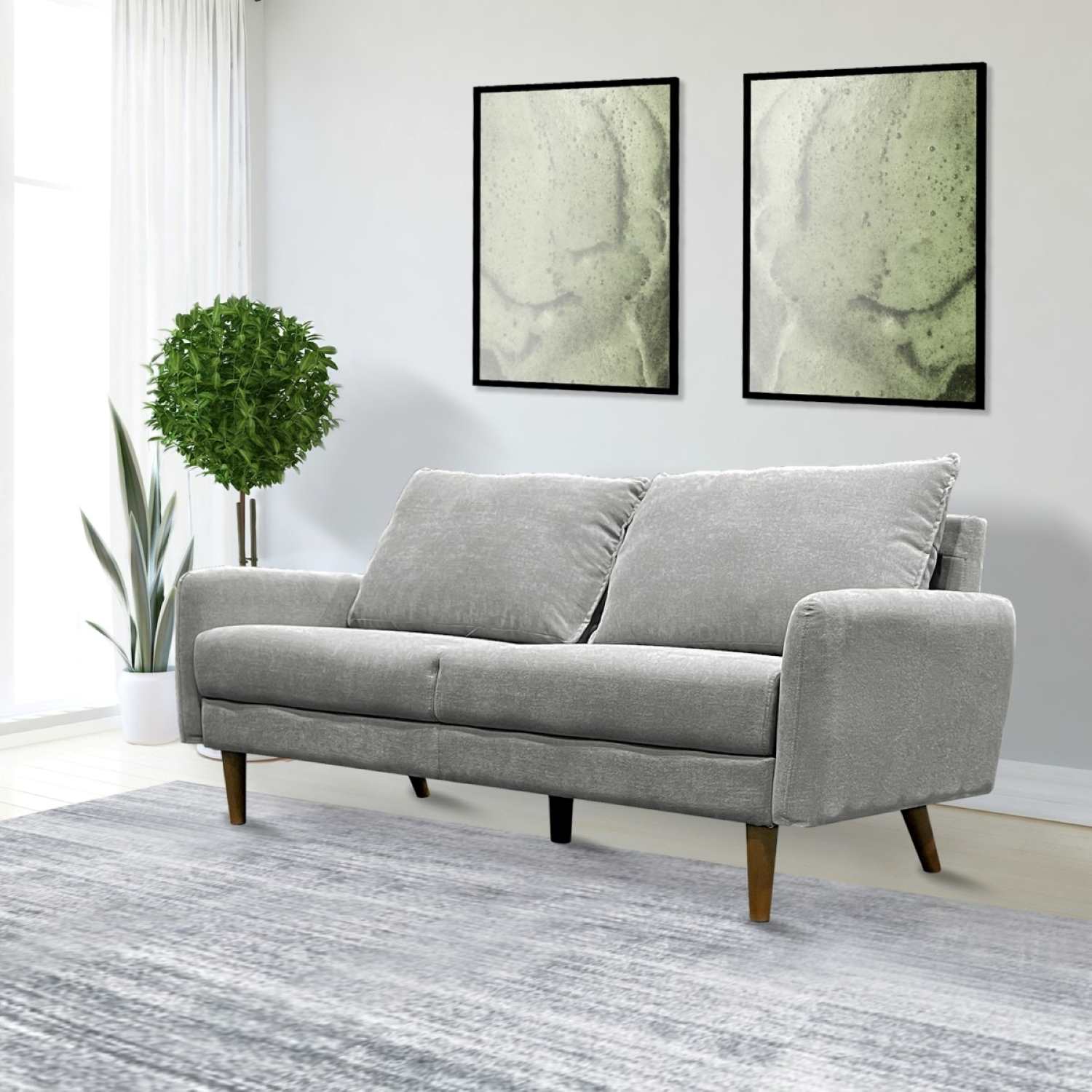 Dark Grey Fabric 3 Seater Sofa 70993