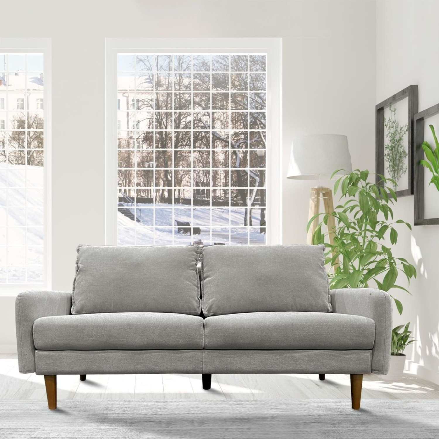 Dark Grey Fabric 3 Seater Sofa 70993