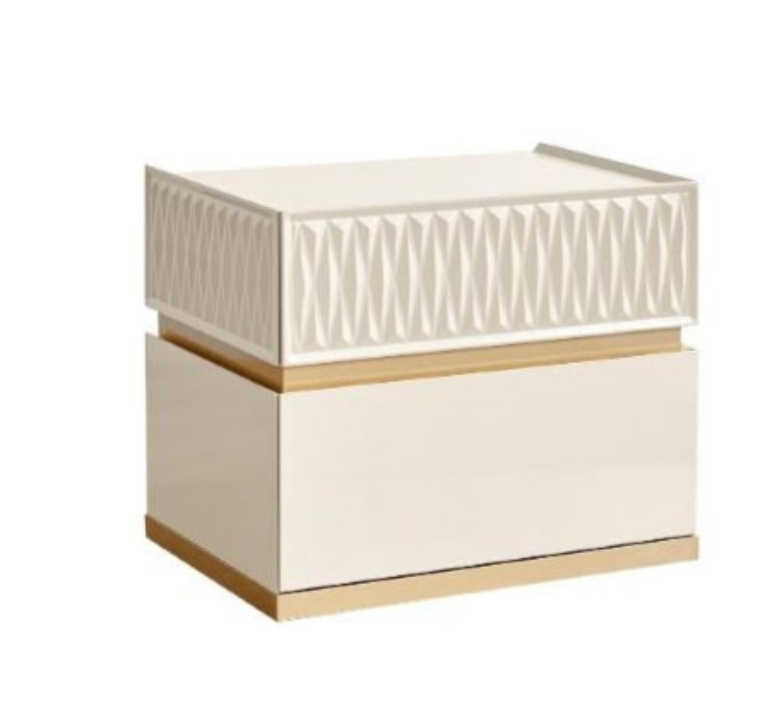 Delfano Gold and Cream Lacquer Finish Bedroom Set 1761