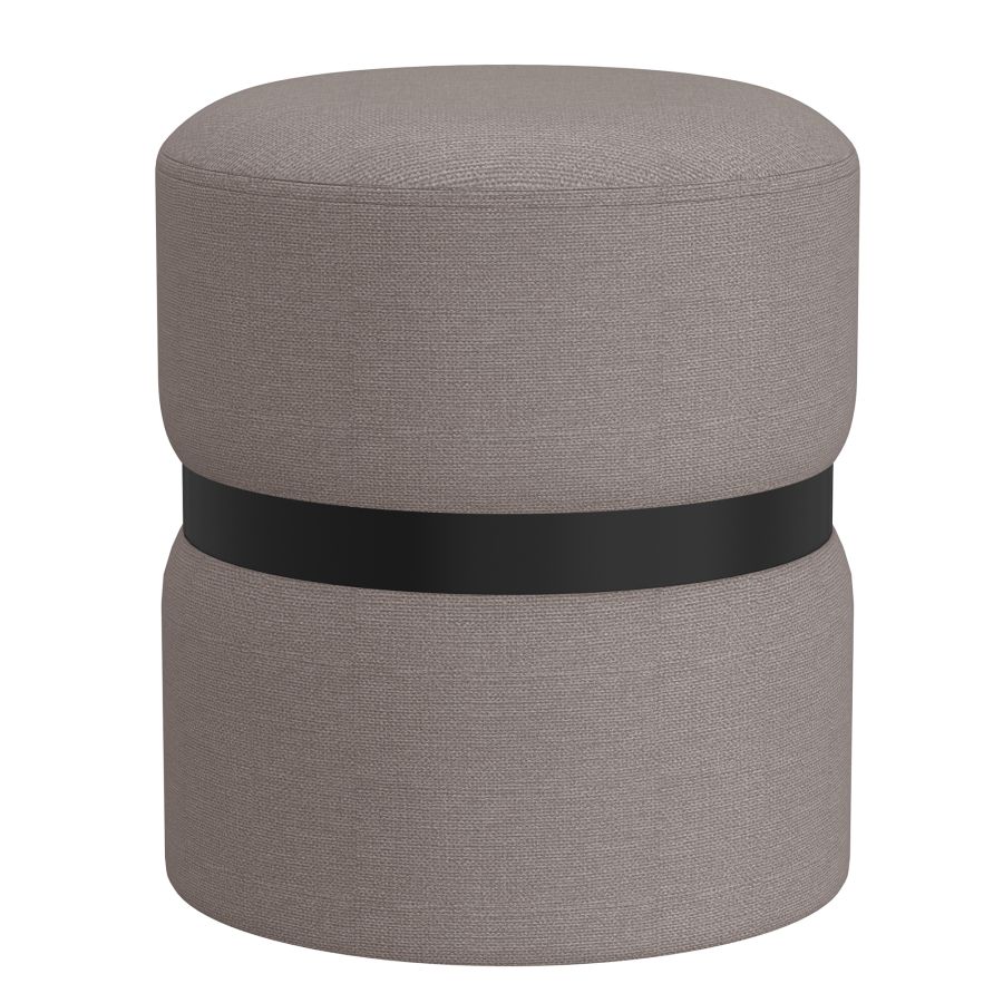 Demi Round Ottoman and Warm Grey and Black 402-172