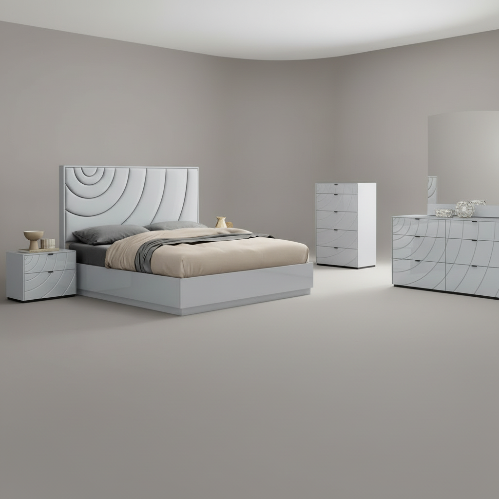 Disco Hydraulic Lift-up Storage Bedroom Set with PU Headboard 1961