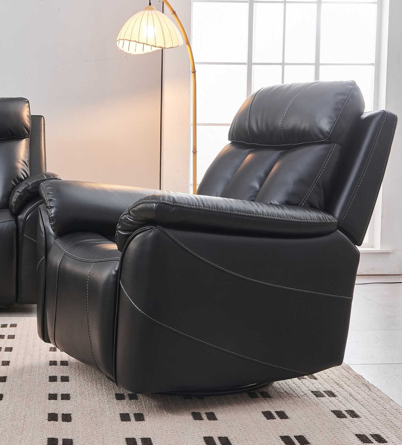 Dual-Power Recliner 3PC Sofa Set Black 8015