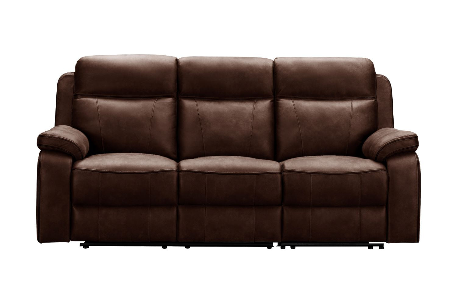 Duke Leather Gel Manual Recliner Brown Sofa Set 2475