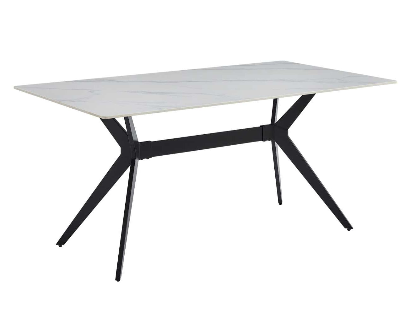 Dumas White Marble Dining Table With Metal Legs 5916