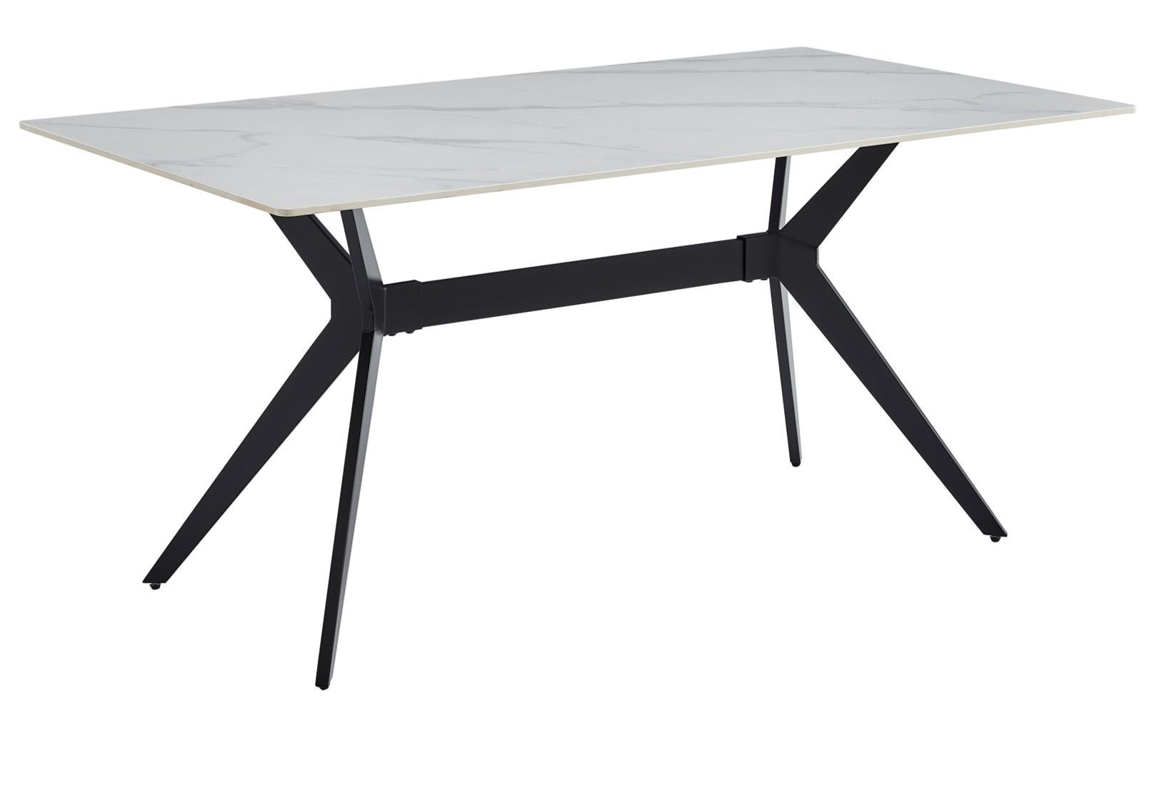 Dumas White Marble Dining Table With Metal Legs 5916