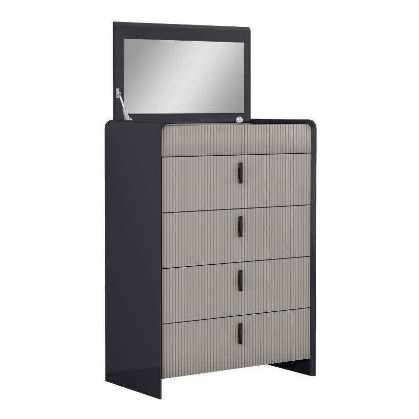 Ember Graphite Lacquer And Gray Matte Finish Chest 1471